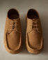 Split suede moccasins