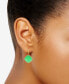 ფოტო #2 პროდუქტის Dyed Green Jade Drop Earrings in 14k Gold-Plated Sterling Silver