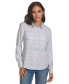 ფოტო #1 პროდუქტის Petite Classic Button-Front Shirt