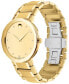 ფოტო #4 პროდუქტის Men's Men's Swiss Sapphire Diamond (1/20 ct. t.w.) Gold-Tone PVD Bracelet Watch 39mm