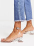 ASOS DESIGN Hopeful block heeled sandals in clear and rose gold