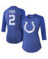 ფოტო #2 პროდუქტის Women's Threads Matt Ryan Royal Indianapolis Colts Player Name & Number Raglan 3/4-Sleeve T-shirt