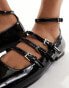 Public Desire Sherry strappy mary jane ballet flats in black patent