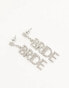 South Beach bridal drop embellished earrings in silver