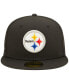Фото #3 товара Men's Black Pittsburgh Steelers Super Bowl XL Pink Pop Sweat 59FIFTY Fitted Hat