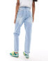 Фото #4 товара DTT Tall Veron relaxed fit mom jeans in light blue wash