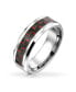 Geometric Pattern Carbon Fiber Inlay Wide Couples Titanium Wedding Band Rings For Women 8MM