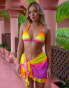 Moda Minx X Amber Jepson ruffle chiffon beach sarong in ombre cabana escape - фото #1