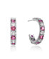 ფოტო #3 პროდუქტის Sterling Silver White Gold Plated With Cubic Zirconia C-Shaped Hoop Earrings