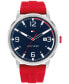 ფოტო #1 პროდუქტის Men's Red Silicone Strap Watch 46mm, Created for Macy's