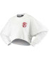 ფოტო #7 პროდუქტის Women's White Florida State Seminoles Raw Hem Cropped Long Sleeve T-shirt
