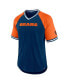 Фото #3 товара Men's Navy, Orange Chicago Bears Second Wind Raglan V-Neck T-shirt