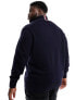 Фото #7 товара Tommy Hilfiger Big & Tall monotype chunky cotton zip through hoodie in navy