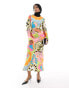 Фото #2 товара Never Fully Dressed long sleeve maxi dress in abstract floral