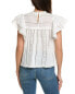 Stellah Voile Ruffle Top Women's White M