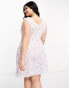 Фото #2 товара Glamorous Curve 90s mini dress in lilac spring floral