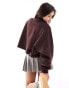 adidas Originals essentials half zip sweatshirt in shadow brown