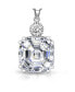 Фото #2 товара Cubic Zirconia Sterling Silver White Gold Plating Fine Square Pendant