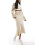 Reclaimed Vintage linen maxi skirt with y2k belt