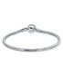 ფოტო #1 პროდუქტის Amulet Talisman Infinity Symbol Initial Snake Chain Starter European Charm Bangle Bracelet For Women .925 Sterling Silver Heart, Round or Ball Barrel Clasp