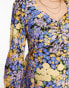 Фото #2 товара Nobody's Child Maternity Rosie long sleeve midi dress in blue floral