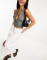 Фото #4 товара Pimkie asymmetric seam detail maxi denim skirt in white wash