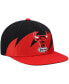 Men's Black and Red Chicago Bulls Hardwood Classics Sharktooth Snapback Hat