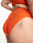 Фото #4 товара ASOS DESIGN Curve mix and match crinkle high leg high waist bikini bottom in deep orange