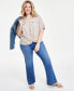 ფოტო #4 პროდუქტის Plus Size Linen Twist-Hem Shirt, Created for Macy's