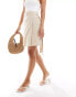 Never Fully Dressed Jaspre linen wrap mini skirt in stone