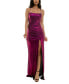 Фото #1 товара Juniors' High-Slit Low-Back Evening Gown