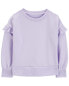 Toddler Flutter Sleeves Fleece Crew Neck Sweatshirt 2T