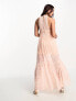 Фото #3 товара Miss Selfridge rose embroidered lace maxi dress in pink