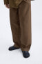 Belted cotton - hemp trousers