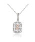 Фото #2 товара Suzy Levian Sterling Silver Cubic Zirconia Emerald Cut Halo Pendant Necklace