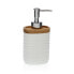 Soap Dispenser Versa White Resin Bamboo polypropylene ABS