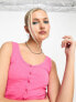 Фото #3 товара JJXX button up cropped top in bright pink