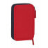 Double Pencil Case RFEF M854 Red 12.5 x 19.5 x 4 cm (28 Pieces)