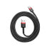 Wytrzymały elastyczny kabel przewód USB USB-C QC3.0 3A 1M czarno-czerwony