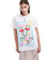 Фото #1 товара Reclaimed Vintage oversized t-shirt with dinner date print in white