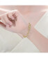 ფოტო #2 პროდუქტის 14k Yellow Gold Plated with Fancy Cubic Zirconia Giraffe Dangle Charm Bracelet in Sterling Silver