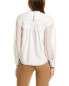 Фото #2 товара Rebecca Taylor Smocked Silk-Blend Blouse Women's