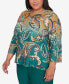 Фото #3 товара Plus Size Emerald Isle Women's Paisley Ombre Top