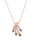 Nude Diamonds (1/4 ct. t.w.) & Chocolate Diamond (1/4 ct. t.w.) Fanned 18" Pendant Necklace in 14k Rose Gold