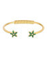 Gold-Tone Crystal Emerald Star Spring Bracelet