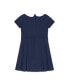 Toddler Girls Pleated Ponte Dress with Peter Pan Collar Navy homeroom, 7 - фото #7