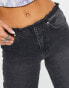 Only wide leg jeans with frayed low waist in black