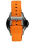 Men's Minimal Sport Automatic Orange Silicone Strap Watch 45mm