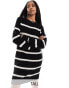 Фото #1 товара Noisy May Tall slouchy knitted dress in black with beige stripe