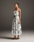 Фото #7 товара Women's Printed Square-Neck Midi Dress